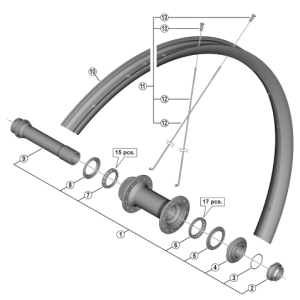 Rayons Shimano Y0ALS2100 pour MT620 273mm