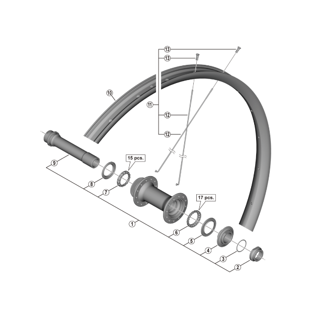 Rayons Shimano Y0ALS2100 pour MT620 273mm