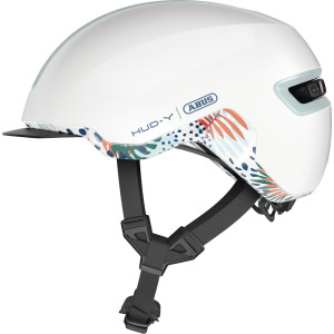 Casque Ville Abus Hud-Y Blanc Fleuri