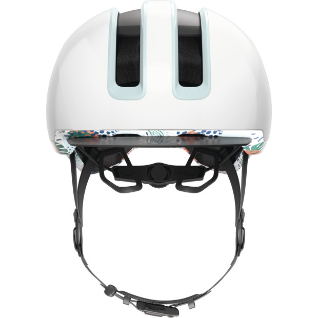 Casque Ville Abus Hud-Y Blanc Fleuri