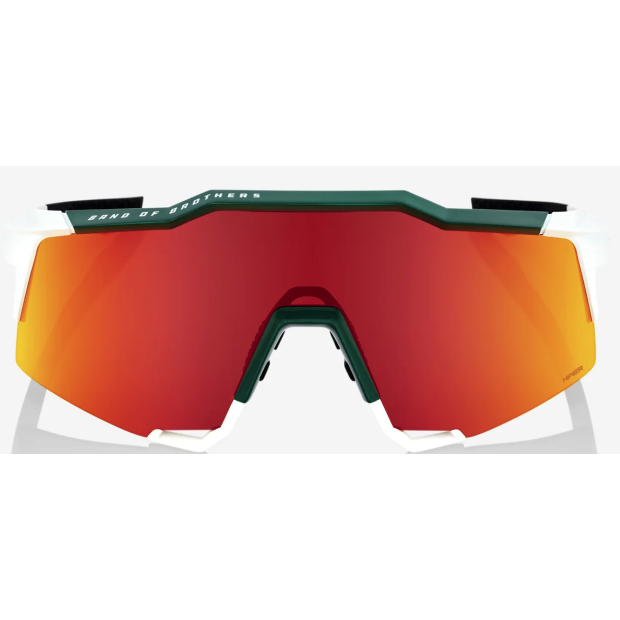 Lunettes 100% Speedcraft Bora Métallique Brillant/Blanc Mat / Verres Miroir HiPER Rouge Multi