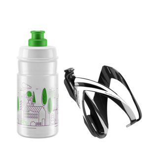 Kit Bidon + Porte-Bidon Elite CEO 350ml Noir/Transparent-Vert