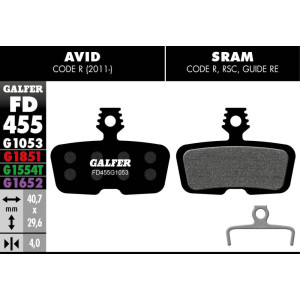 Plaquettes de Frein Galfer FD455 Avid Code R / Sram R-RS-RSC-Ultimate