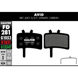 Plaquettes de Frein Galfer FD281 Standard G1053 Avid BB7 / Juicy 3-5-7 / Promax DSK-950