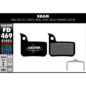 Plaquettes de Frein Galfer FD469 Standard G1053 Sram HRD Red/Force/Rival/Level TLM