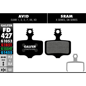 Plaquettes de Frein Galfer FD427 Standard G1053 Avid Elixir / Sram XX-X0-X7-X9-DB