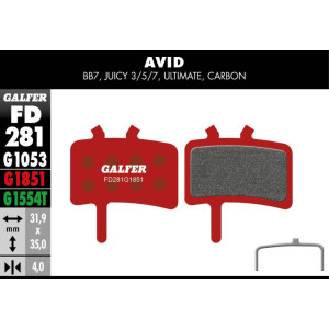 Plaquettes de Freins Galfer FD281 Advanced G1851 Avid BB7/Juicy/Promax DSK-950
