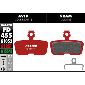 Plaquettes de Freins Galfer FD455 Advanced G1851 Avid Code R / Sram Guide