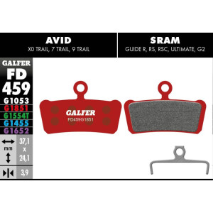 Plaquettes de Freins Galfer FD459 Advanced G1851 Avid X0/7/9 Trail / Sram Guide
