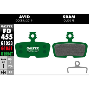 Plaquettes de Frein Galfer FD455 Pro Avid Code / Sram Guide