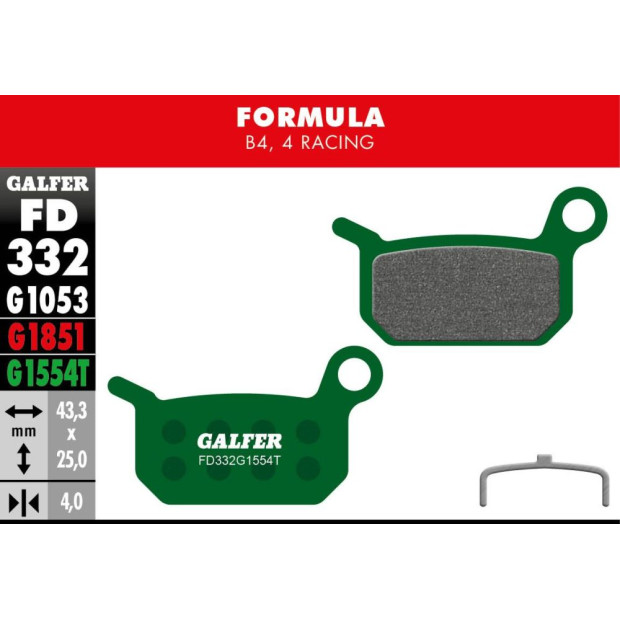 Plaquettes de Frein Galfer FD332 Pro Formula B4 / 4 Racing