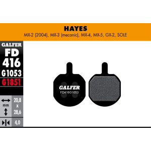 Plaquettes de Frein Galfer FD416 Standard Hayes MX/GX-2/Sole