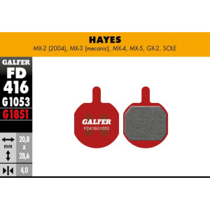 Plaquettes de Freins Galfer FD416 Advanced Hayes MX/GX-2/Sole
