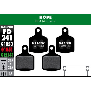 Plaquettes de Frein Galfer FD241 Standard Hope DH4 (4 pistons)