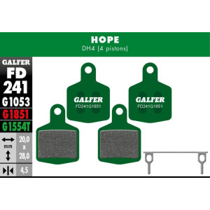 Plaquettes de Frein Galfer FD241 Pro Hope DH4 (4 pistons)