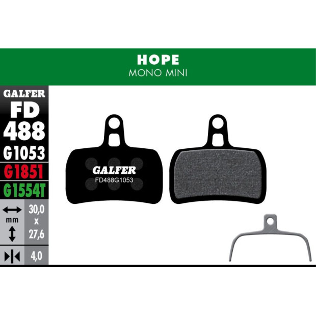 Plaquettes de Frein Galfer FD488 Standard Hope Mono Mini