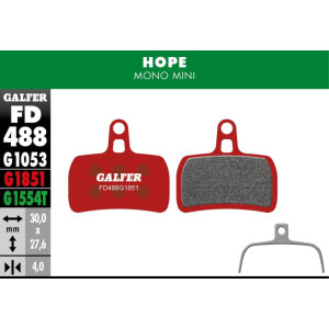 Plaquettes de Freins Galfer FD488 Advanced Hope Mono Mini