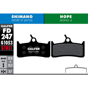 Plaquettes de Frein Galfer FD247 Standard Shimano Deore XT M755 / Hope Mono 4