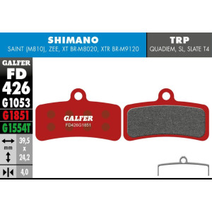 Plaquettes de Freins Galfer FD426 Advanced Shimano Saint/Zee/XT/XTR / TRP Quadiem/SL/Slate T4