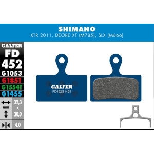Plaquettes de Frein Galfer FD452 Route Shimano XTR/Deore XT M785/SLX M666