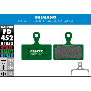 Plaquettes de Frein Galfer FD452 Pro Shimano XTR/Deore XT/SLX