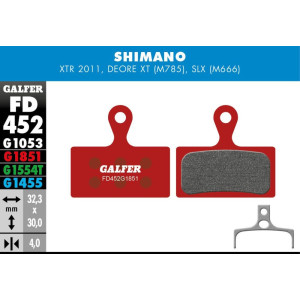 Plaquettes de Freins Galfer FD452 Advanced Shimano XTR/Deore XT/SLX