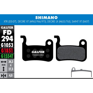 Plaquettes de Frein Galfer FD294 Standard Shimano XTR/Deore XT/Deore LX/Saint XT