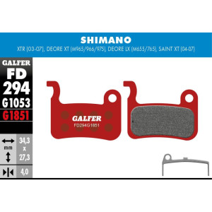 Plaquettes de Freins Galfer FD294 Advanced Shimano XTR/Deore XT/Deore LX/Saint XT