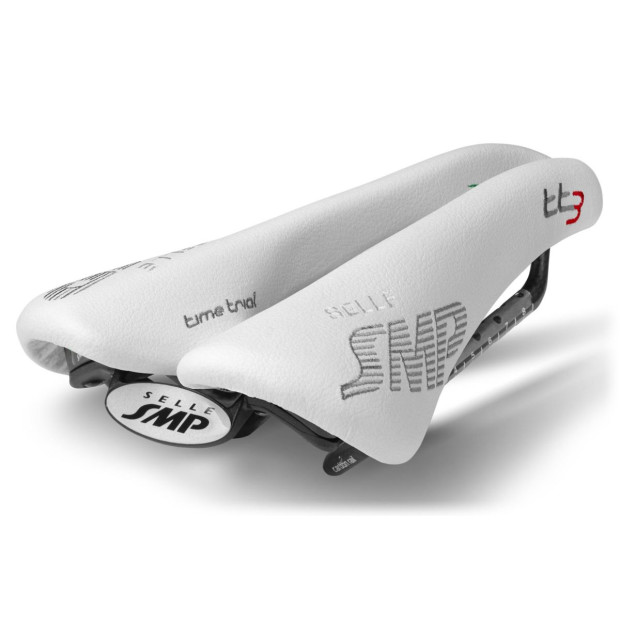 Selle Contre-la-Montre SMP TT3 133x246mm Rails Carbone - Blanc