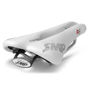 Selle SMP Triathlon T5 141x251mm Rails Inox- Blanc