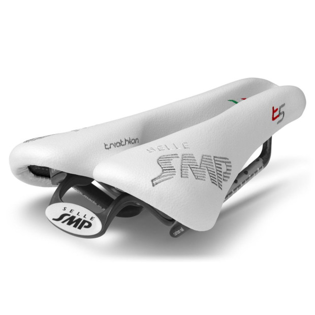 Selle SMP Triathlon T5 141x251mm Rails Carbone - Blanc