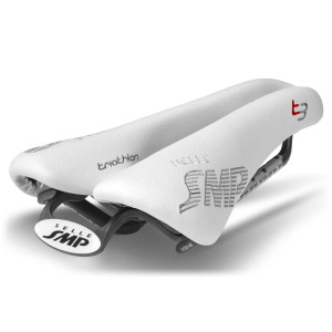 Selle SMP Triathlon T3 133x246mm Rails Carbone - Blanc