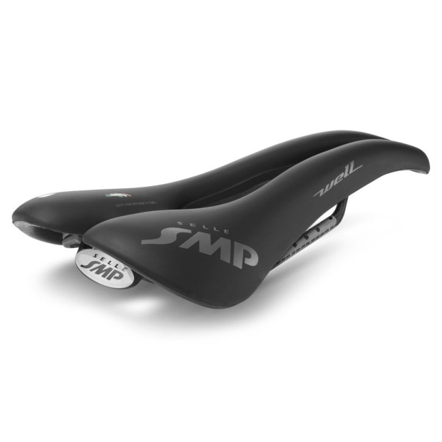 Selle SMP Well 144x280mm Rails Carbone - Noir mat