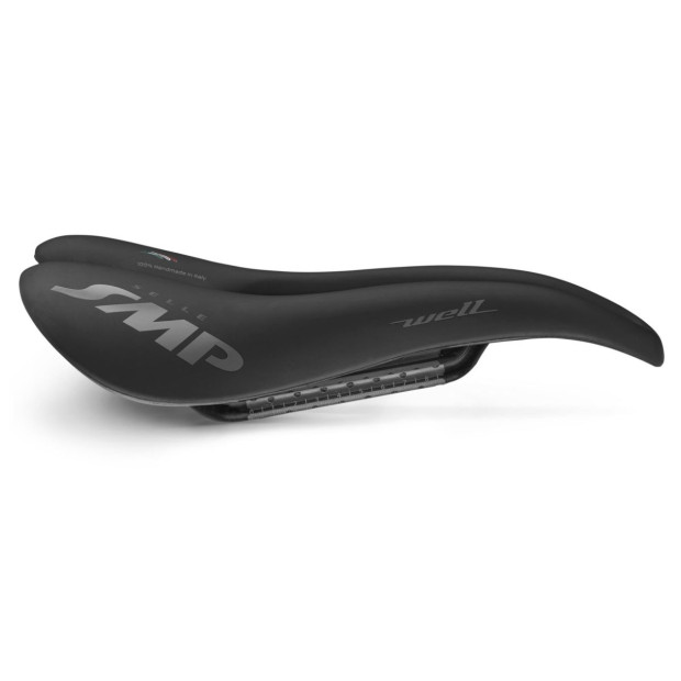 Selle SMP Well 144x280mm Rails Carbone - Noir mat