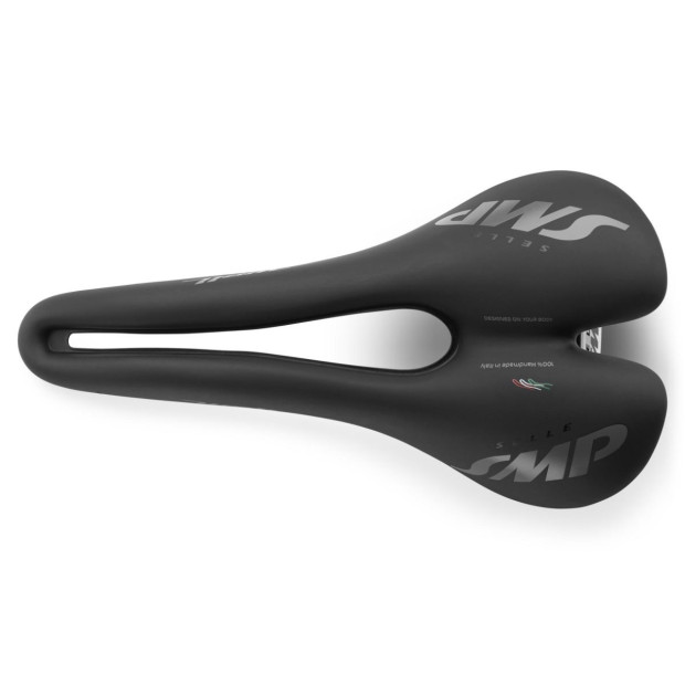 Selle SMP Well 144x280mm Rails Carbone - Noir mat