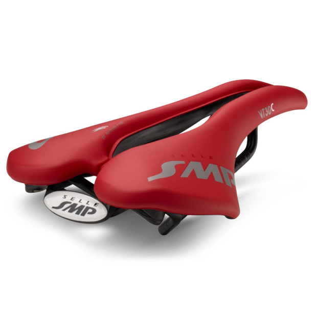 Selle Route/VTT/Gravel SMP VT30C 155x255mm Rails Inox - Rouge