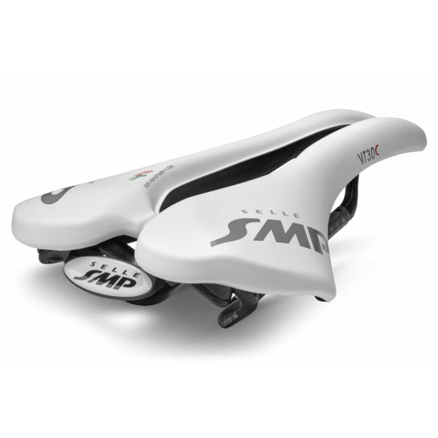 Selle Route/VTT/Gravel SMP VT30C 155x255mm Rails Carbone - Blanc