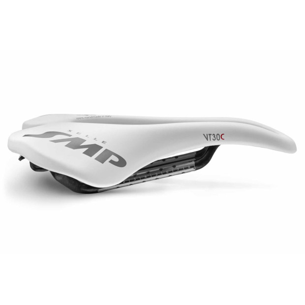 Selle Route/VTT/Gravel SMP VT30C 155x255mm Rails Carbone - Blanc