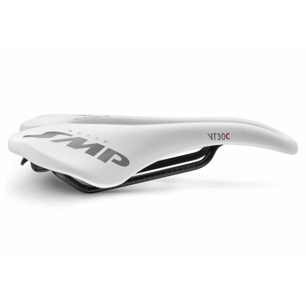 Selle Route/VTT/Gravel SMP VT30C 155x255mm Rails Inox - Blanc