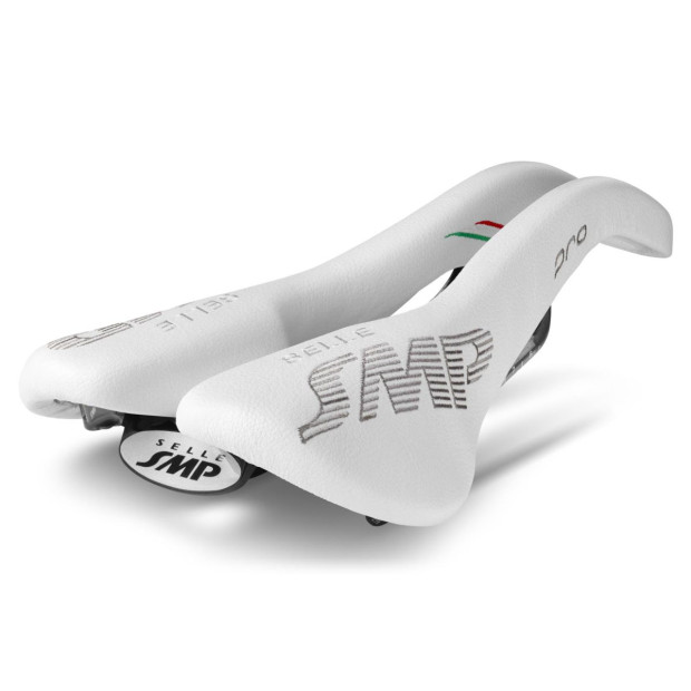 Selle SMP Pro 148x278mm Rails Carbone - Blanc