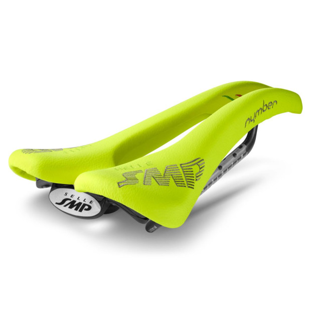 Selle SMP Nymber 139x267mm Rails Carbone - Jaune Fluo