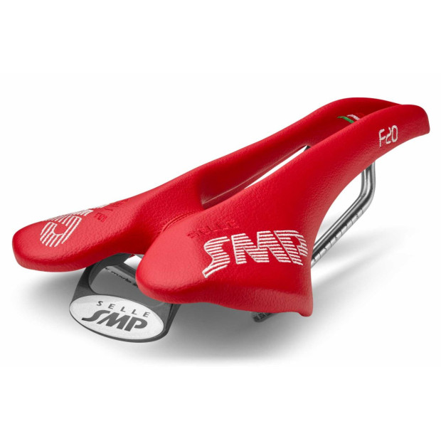 Selle SMP F20 123x277mm Rails Inox - Rouge