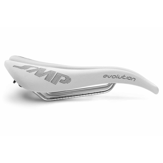 Selle SMP Evolution 129x266mm Rails Inox - Blanc