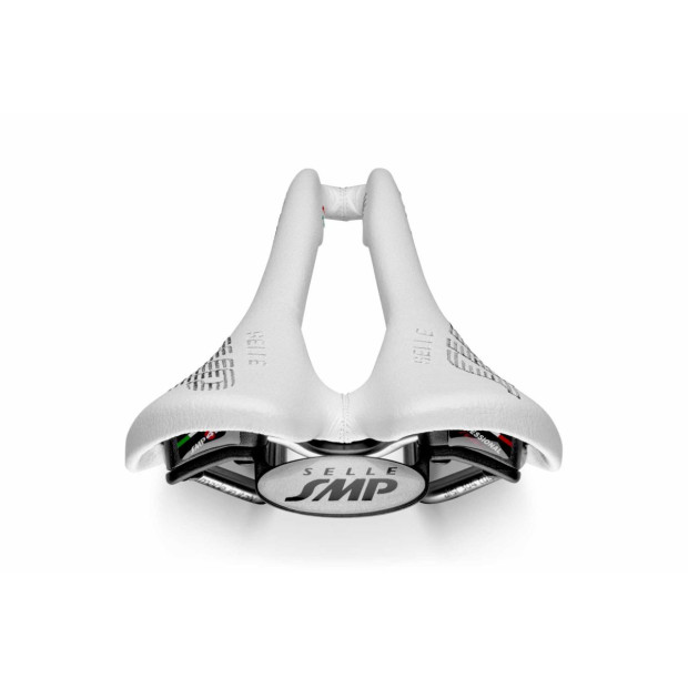 Selle SMP Evolution 129x266mm Rails Inox - Blanc
