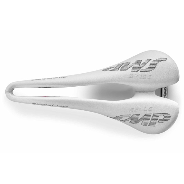 Selle SMP Evolution 129x266mm Rails Inox - Blanc