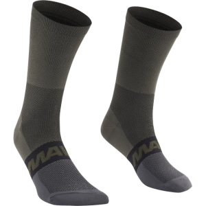 Chaussettes Hautes Mavic Askium - Vert Militaire/Carbone