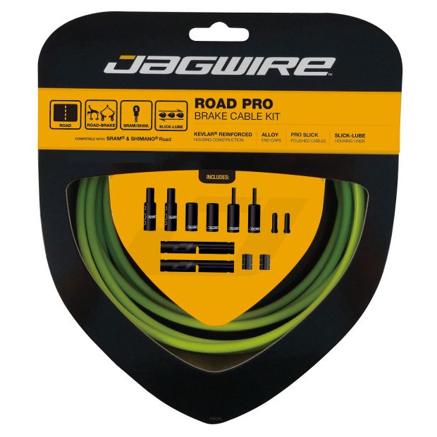 Kit Câbles et Gaines de Frein Jagwire Road Pro - Vert Organique