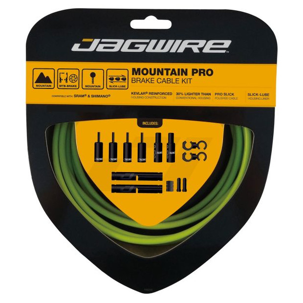 Kit Câbles et Gaines de Frein Jagwire Mountain Pro - Vert Organique