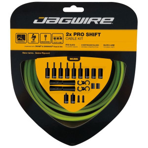 Kit Câbles et Gaines de Dérailleur Jagwire 2X Pro Shift - Vert Organique