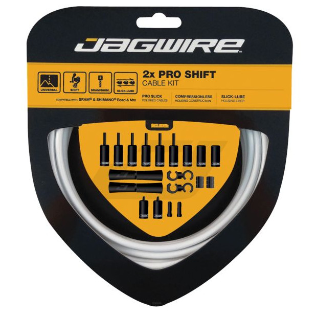 Kit Câbles et Gaines de Dérailleur Jagwire 2X Pro Shift - Blanc